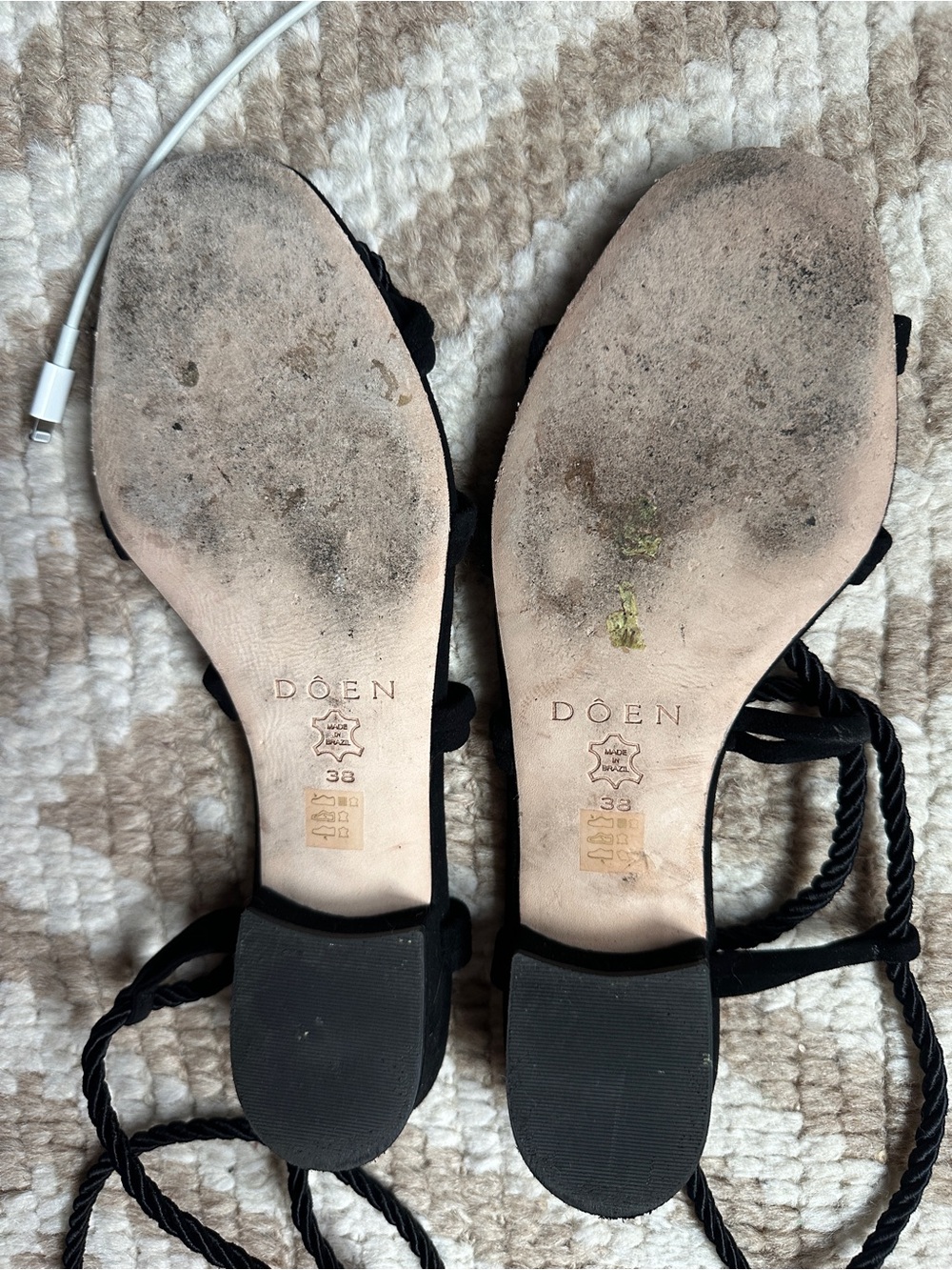 doen black wrap sandals sz 38 - Picture 6 of 6